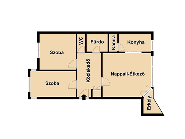 Eladó győri téglalakás alaprajza